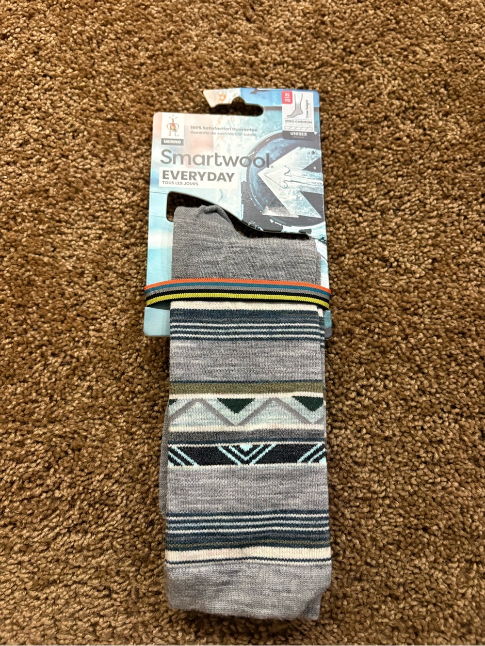 NWT SmartWool XL Unisex Merino Wool Patterned Crew Sock